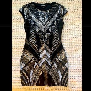 ♥️ Express Sequin Little Black Dress Black Size M Medium Mini Bachelorette